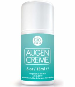 Bionura Augencreme auf weissem grund