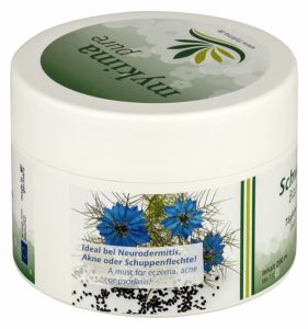 mykima Schwarzkümmelöl Balsam auf weissem Grund